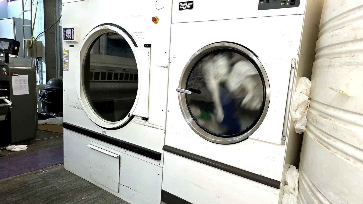 Industrial washer-extractors on the Mai Laundry wash line